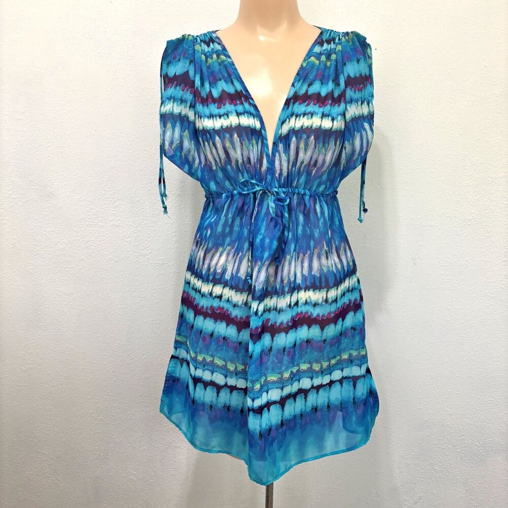 Stella Cruz Womens Sheer Swimsuit Cover Up Small Beach Poolside Coastal